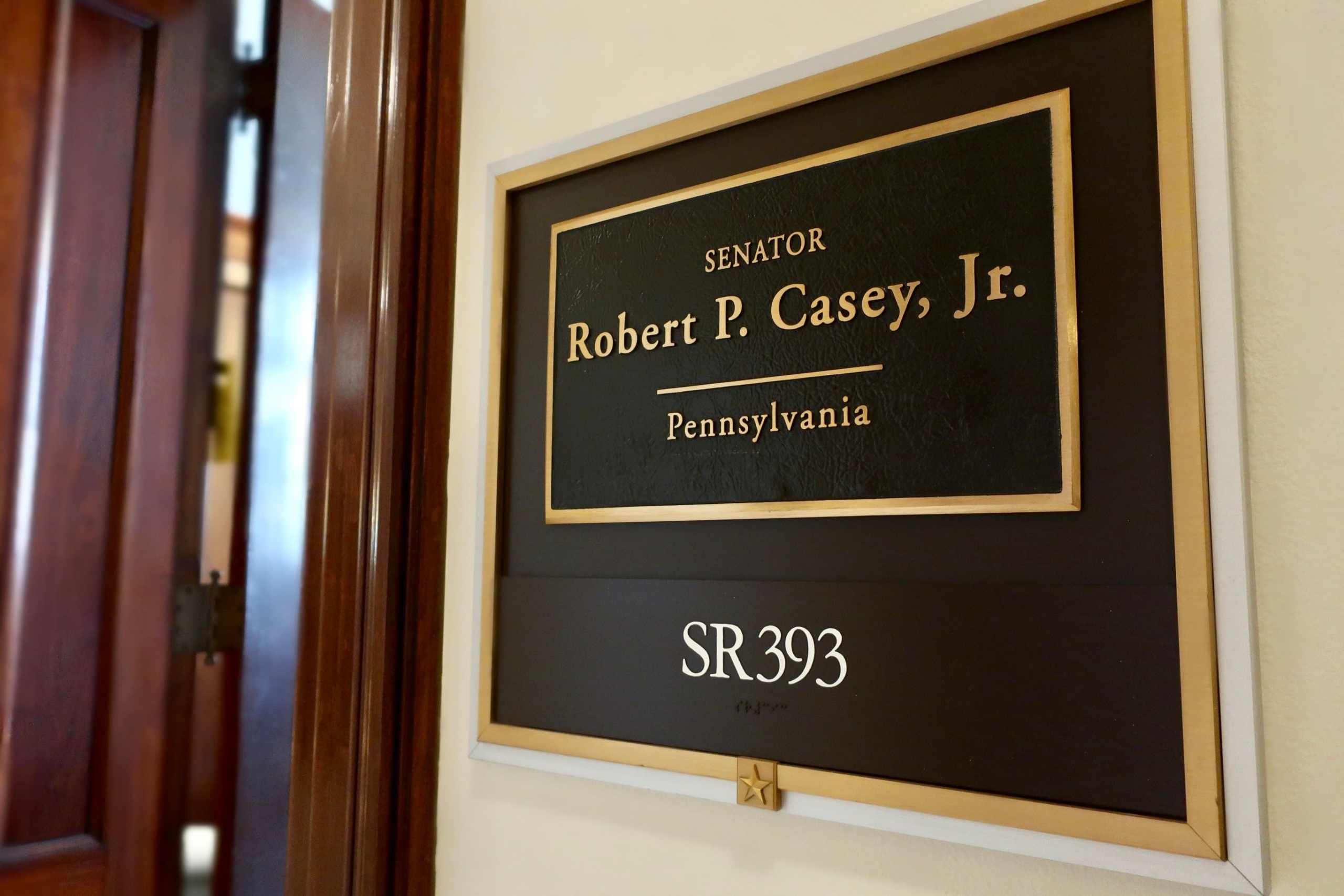 Office placard for U.S. Senator Bob Casey (D-PA)