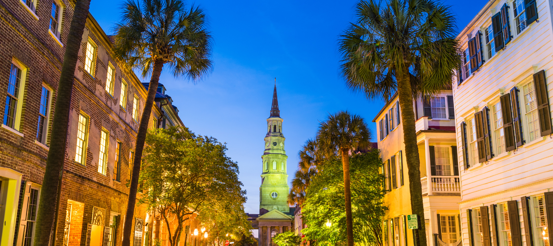 view of capitol building at dusk